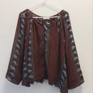 5/$25 🍁 Altar'd State Paisley Print Sheer Boho Chic Top